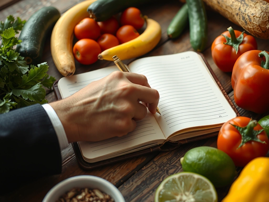 Notizen und Lebensmittel